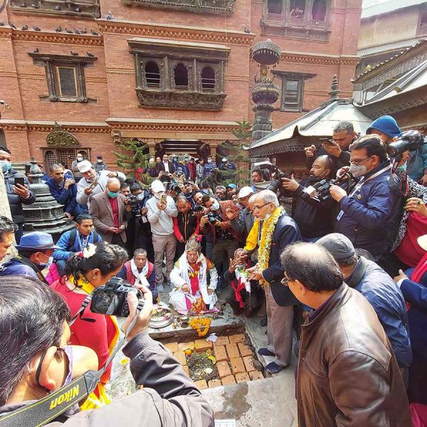 5. H.E Shri Vinay Kwatra doing the ground breaking puja at Seto Machindranath, Feb 2021_compressed